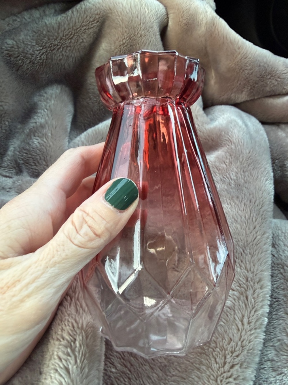 Decorative Pink Glass Bud Vase - Elegant Home Accent